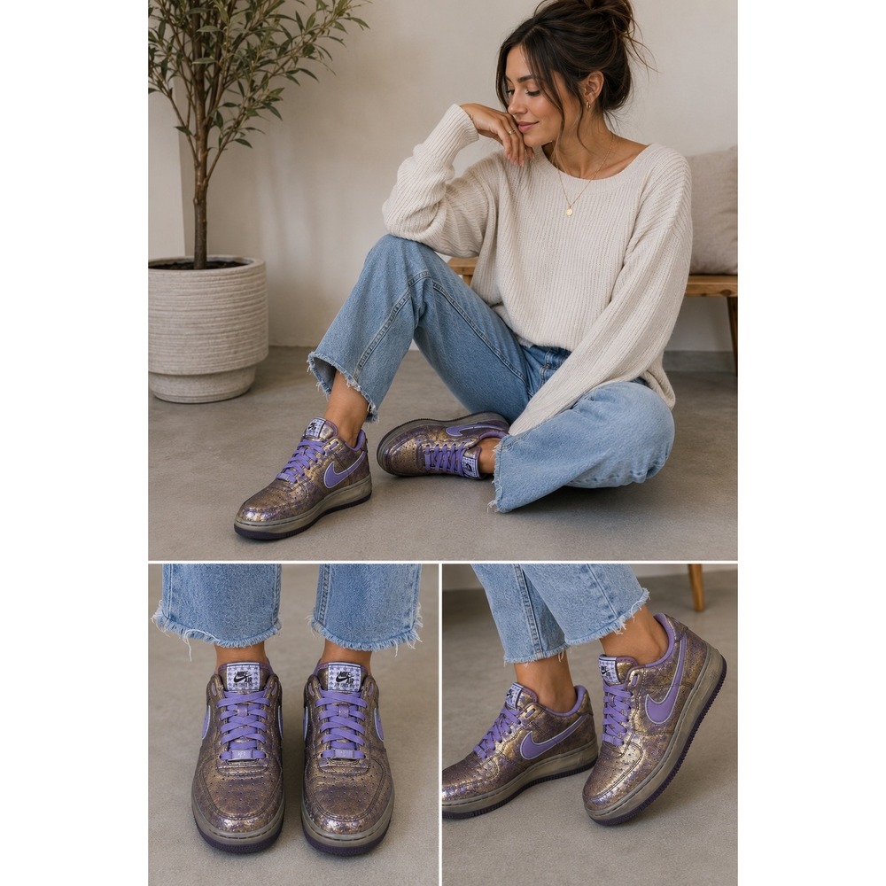 Nike Air Force 1 Low XXV 25th Anniversary Metallic Bronze Purple 315186-551 7.5